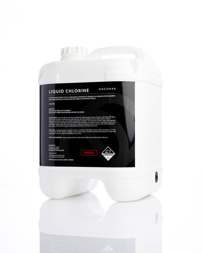 One Dose liquid chlorine pool sanitiser for swimming pool water treatment